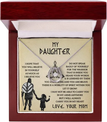 Miniatura 4 de Collar para hija, un amor eterno de mamá, regalo para hija de mamá, estilo vikingo atractivo, colgante vikingo, joyería vikinga para cumpleaños