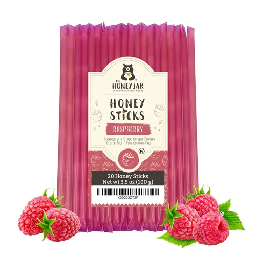Miniatura 36 de The Honey Jar Palitos de miel lisos, pajitas de miel pura para el té, café o un placer saludable, una cucharadita de miel saborizada por barra
