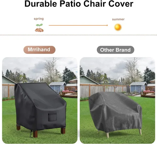 Miniatura 6 de Mrrihand Fundas Impermeables para Sillas de Patio, Funda para Asiento Profundo de Salón, Fundas Resistentes para Muebles de Patio al Aire Libre