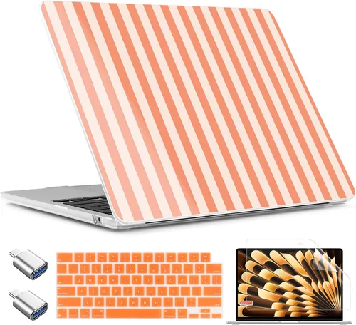Miniatura 37 de TWOLSKOO Funda para MacBook Air de 15 pulgadas 2025 2024 2023 versión M4 A3241 M3 A3114 M2 A2941, carcasa rígida de plástico y protector
