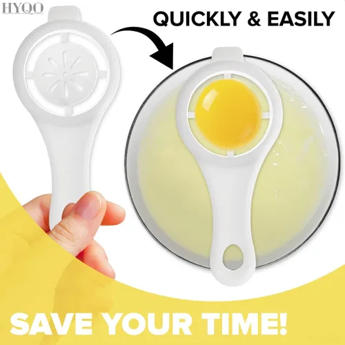 Miniatura 4 de Separador de huevos para huevos crudos, herramienta separadora de yema de huevo con diseño de cuenco colgante para menos desorden, cuenco