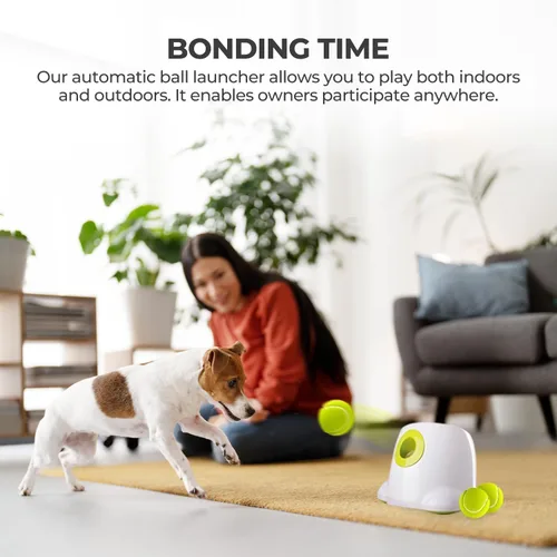 Miniatura 9 de ALL FOR PAWS Lanzador automático de bolas original para perros pequeños y medianos, máquina interactiva de lanzamiento de pelotas de tenis