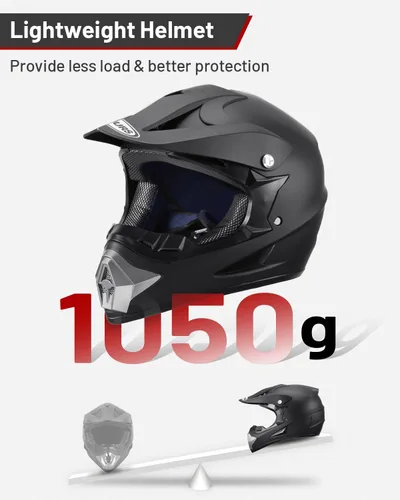 Miniatura 3 de OUMURS DOT - Casco de motocross para niños, ATV con guantes y gafas para niños y niñas de 5 a 14 años, casco de cuatro ruedas para niños, motocross