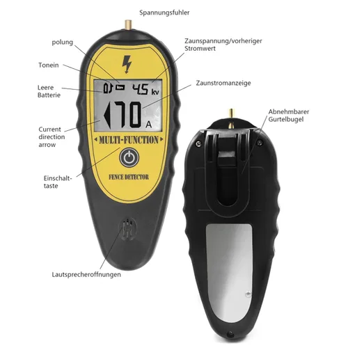Miniatura 6 de Probador de valla digital de 15 KV, probador de valla eléctrica, voltímetro de valla, probador de voltaje con pantalla LCD, buscador de fallas