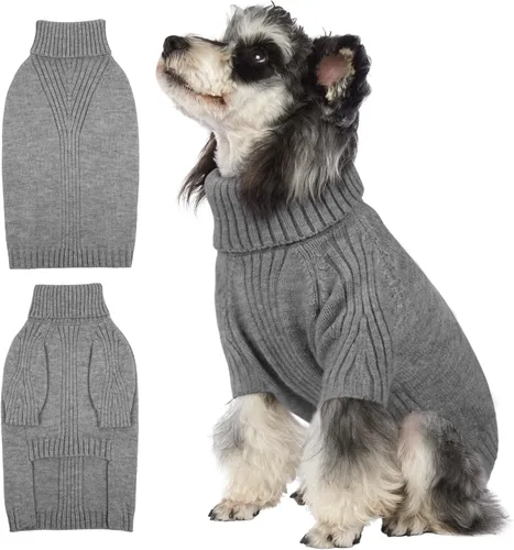 Miniatura 75 de IECOii Suéter extragrande para perro, suéteres térmicos cálidos para perros de raza gigante, ropa de punto, cuello alto de invierno, elástica
