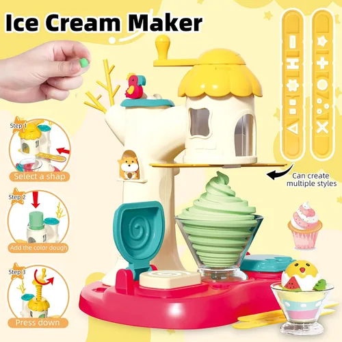 Miniatura 3 de Kaelinda 77 piezas 4 en 1 juegos de plastilina para niños de 2 a 4 a 8 años, kit de herramientas de accesorios de plastilina, helado, pastel
