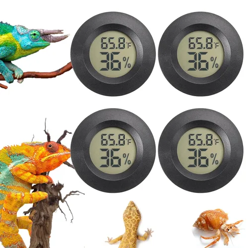 Miniatura 8 de Termómetro y medidor de humedad para reptiles Termómetro circular digital para terrario Accesorios circulares para jaula de dragón barbudo Medidor