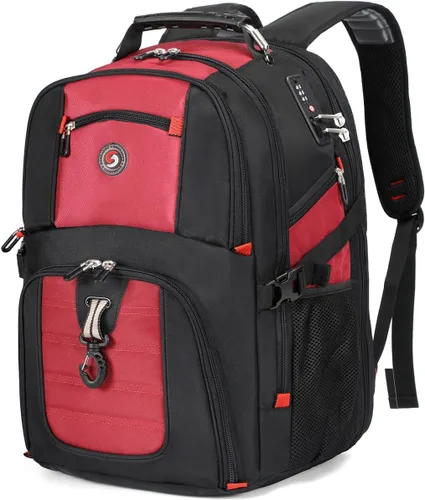 SHRRADOO Mochila de viaje extragrande para laptop de 50L con puerto de carga USB, mochila para universidad y escuela secundaria, bolsa de trabajo de