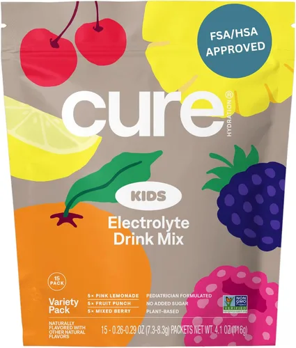 Miniatura 7 de Cure Hydration Mezcla de bebida con electrolitos a base de plantas Sin azúcar añadida FSA-HSA Polvo para alivio de deshidratación hecho