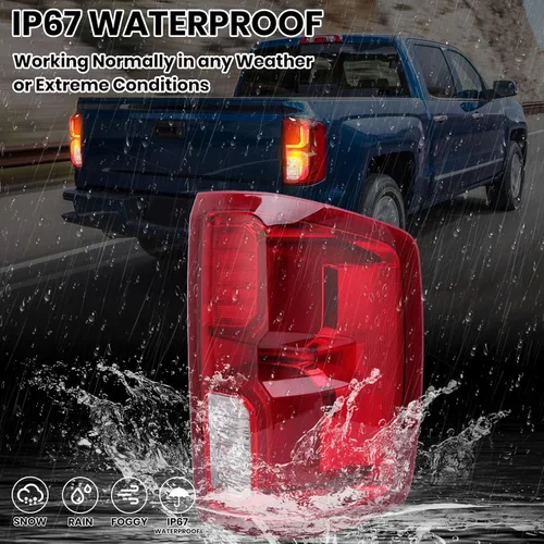 Miniatura 5 de Conjunto de luz trasera LED compatible con Chevy Silverado 1500 2016 2017 2018 lámpara de freno trasera trasera 84288719 lado derecho del pasajero