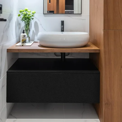 Miniatura 6 de Papel tapiz negro mate para despegar y pegar, papel de contacto negro para armarios y cajones, autoadhesivo, extraíble, para dormitorio, baño