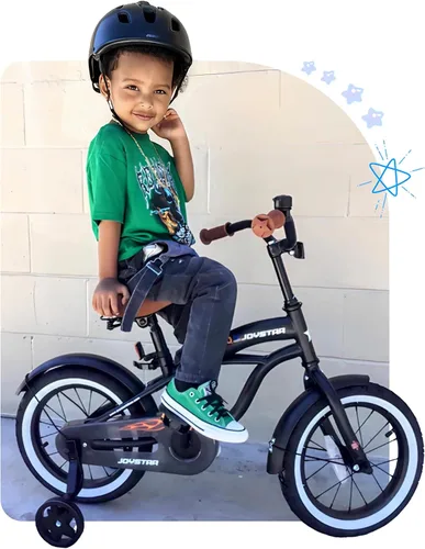 Miniatura 5 de JOYSTAR Bicicleta de crucero para niños de 12, 14 y 16 pulgadas, para niños de 2 a 7 años, bicicleta para niños con ruedas de entrenamiento, freno