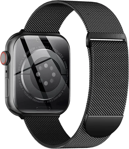 Zedoli Correa de Metal Compatible con Apple Watch de 1.57/1.50/1.61/1.77/1.73/1.65/1.75 pulgadas para Mujeres y Hombres, Pulseras de Malla de Malla