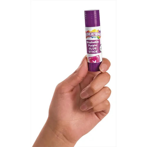 Miniatura 3 de Colorations® Pequeñas barras de pegamento púrpura lavables que desaparecen en una bandeja, juego de 12, cada una de 0.32 onzas, no tóxico y libre