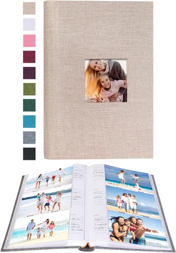 Mublalbum Álbum de fotos de 4 x 6 pulgadas, 300 fotos, cubierta de lino con áreas de notas, libro de fotos para boda, familia, bebé y vacaciones