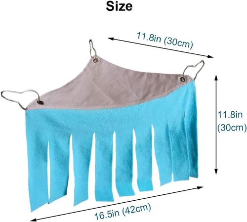 Miniatura 4 de RIOUSSI Escondite para Cobayas Escondite de Rincón Forro Polar Juguetes Accesorios de Jaula con Lados Reversibles, Hojas Negras