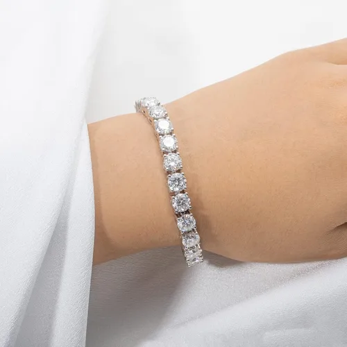 Miniatura 13 de AnuClub 11.1CT-32CT Moissanite Tennis Bracelet 925 Sterling Silver Round Cut 4MM/6.5MM D Color VVS1 Moissanites Classic Bracelets for Women Men