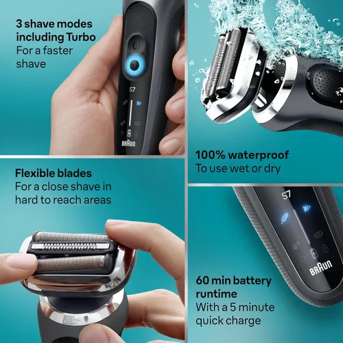Miniatura 2 de Braun Series 7 - Afeitadora eléctrica para hombres, maquinilla de afeitar húmeda y seca, centro de limpieza y carga SmartCare 4 en 1, accesorio