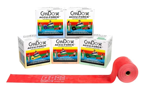 Miniatura 14 de CanDo 10-5918 AccuForce - Banda de ejercicio, rollo de 6 yardas, juego de 5 piezas, amarillo a negro