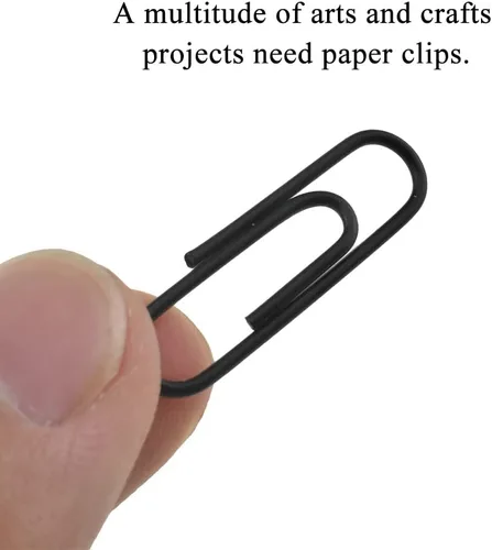 Miniatura 4 de HAHIYO Clips de papel grandes de 1.1 pulgadas (1.102 in) de longitud, clips negros con revestimiento de vinilo para evitar arañazos y desgarros