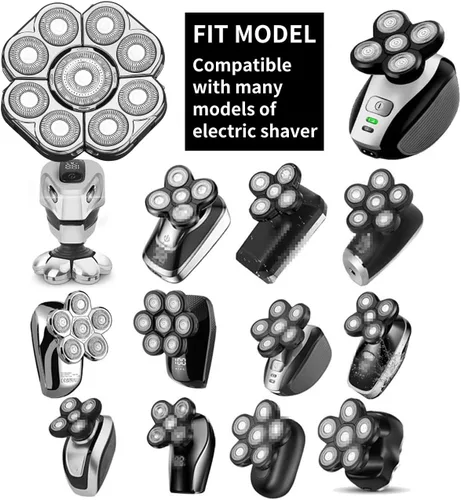 Miniatura 2 de Afeitadora de Cabeza de 9 Cuchillas Afeitadora Eléctrica para Hombres Cabezales de Repuesto Cabezal de Cuchilla de Repuesto Universal Afeitadora