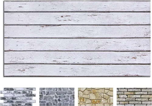 Miniatura 22 de COMSTICKC 3D Whitewash Faux Brick Wall Panel Peel and Stick Wall Covering, 12 Pcs of 22.8" x 11.8", 3D Brick Wall Stickers, UrltraLight PVC Self