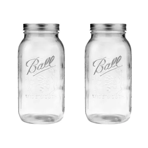 Miniatura 30 de Ball Mason, Frascos de mermelada con tapas y bandas, Set de 12 unidades de 4 oz, 4 onza, Transparente