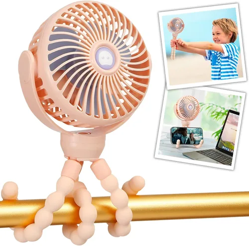 Miniatura 11 de snawowo Mini ventilador portátil personal de mano, ventilador de cochecito de bebé, ventilador de asiento de automóvil, alimentado por USB