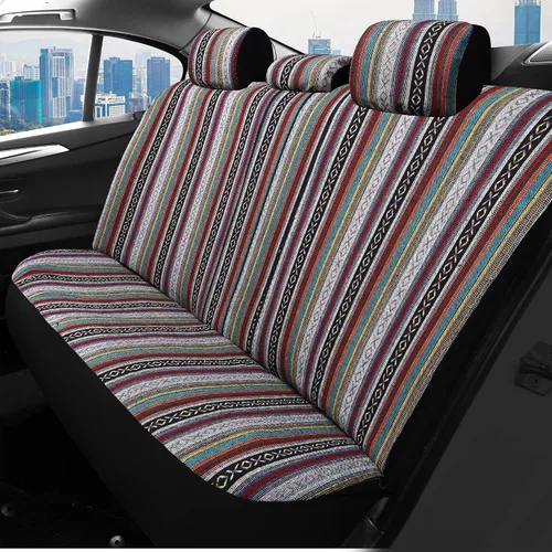 Miniatura 7 de VarCozy - Juego completo de fundas para silla de montar Baja, fundas para asiento delantero y asiento trasero dividido para sedán, SUV, camioneta
