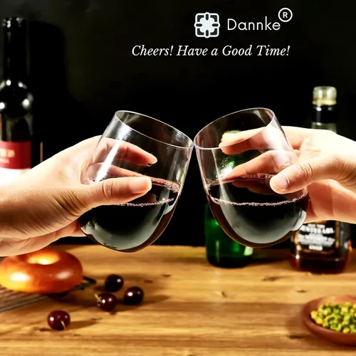 Miniatura 6 de 48 copas de vino de plástico sin tallo, vasos de fiesta desechables transparentes de 12 onzas para fiestas, vasos de vino