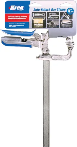Miniatura 2 de Kreg Abrazadera de barra de ajuste automático de 8 pulgadas, autoajustable, liberación rápida con una sola mano, abrazadera para carpintería