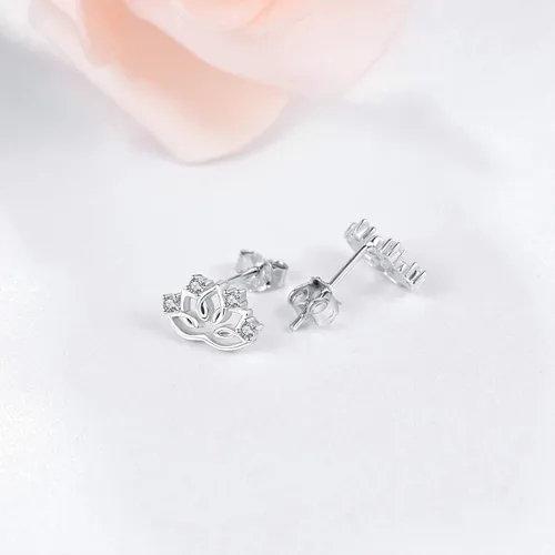 Miniatura 2 de Aretes de plata de ley 925 con diseño de loto, hipoalergénicos para orejas sensibles, joyería de flor de loto, regalo para el día de la madre
