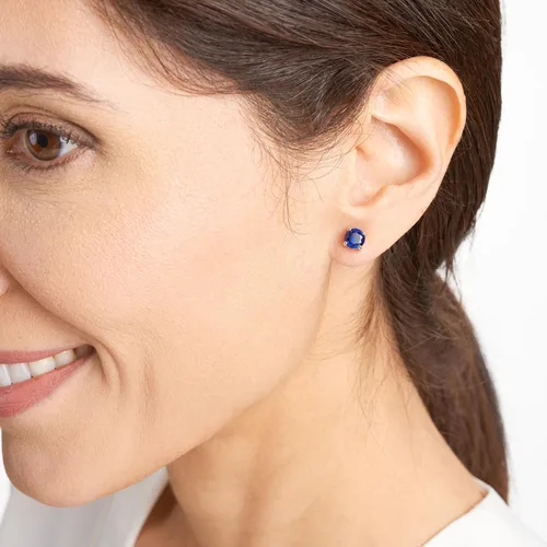 Miniatura 16 de Amazon Essentials Aretes redondos de plata de ley con piedra natal (anteriormente colección Amazon)