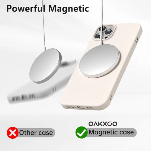 Miniatura 3 de oakxco Funda de silicona para iPhone 12 Pro Max, magnética, compatible con carga inalámbrica Magsafe, cubierta protectora de goma suave y delgada