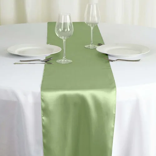 Miniatura 10 de Efavormart - 5 piezas de camino de mesa de satén de alta calidad para bodas, fiestas de cumpleaños, ajuste rectangular y mesa redonda, 12 x 108