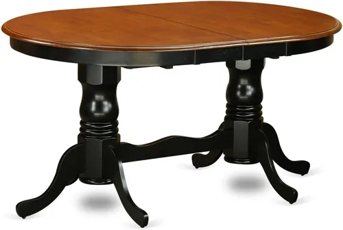 Miniatura 5 de East West Furniture PLAI5-BLK-W - Juego de comedor de 5 piezas para 4 personas, incluye una mesa de comedor ovalada con hojas de mariposa y 4 sillas