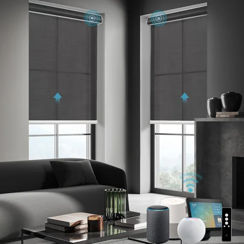 Miniatura 34 de SmartWings Persianas Enrollables Inteligentes Motorizadas con Filtro de Luz, Persianas Eléctricas con Control Remoto para Ventanas Compatibles