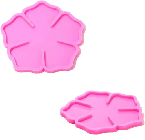 Miniatura 2 de Moldes epoxi de resina para fundición de geoda de silicona en forma de flor para hacer alfombrillas de taza, posavasos de ágata, soporte para copas