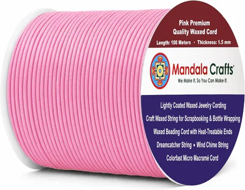 Miniatura 160 de Cuerda Mandala Crafts 0.03 pulgadas 109 yardas para hacer joyería, artesanía, macramé, cuerda de algodón encerado Negro