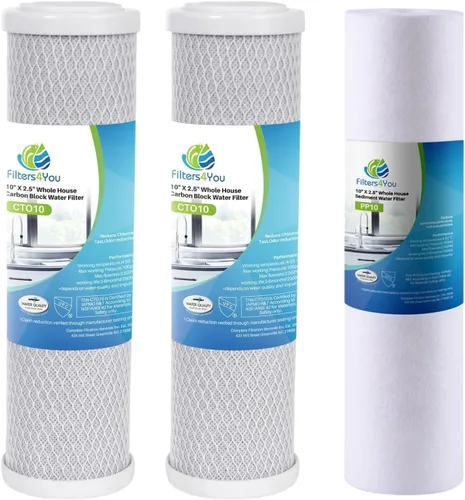 CFS Cartuchos de filtro de agua de carbón activado granular de 10 x 2.5 pulgadas compatibles con modelos WaterPur CCI-10-CLW - Filtro de repuesto