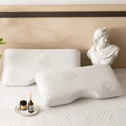 Miniatura 2 de MLILY Almohada cervical para dormir de lado, almohada cervical para el dolor de cuello, almohada de espuma viscoelástica con infusión de carbón