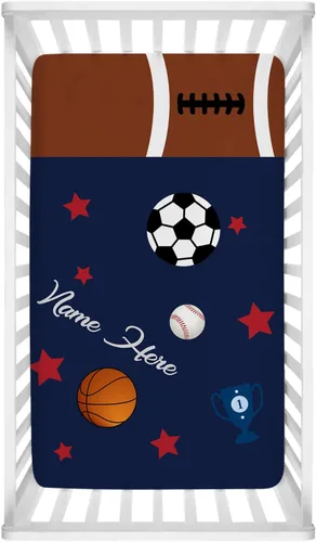 Miniatura 6 de Sábana bajera personalizada para cuna de bebé con estrellas coloridas para niñas y niños, sábana de cuna personalizada con nombre para cuna estándar