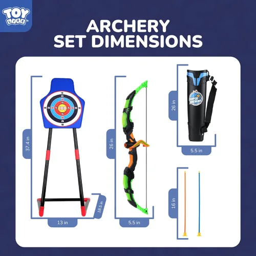 Miniatura 3 de TOY Life Arco y flecha para niños de 4 a 6 y 8 a 12 años, juego de tiro con arco y flecha para niños, juegos al aire libre, juguetes para niños de 5