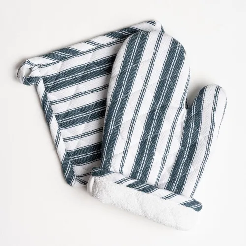 Miniatura 19 de Juego de guantes de horno y soportes para ollas - Guantes resistentes al calor duraderos - Mitones gruesos para cocina - Adecuados para cocinar