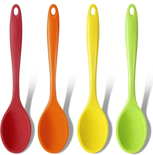 Miniatura 11 de GEEKHOM Cucharas de cocina de silicona, 2 piezas de 11 pulgadas, juego de utensilios de cocina de silicona resistentes al calor, cucharas grandes