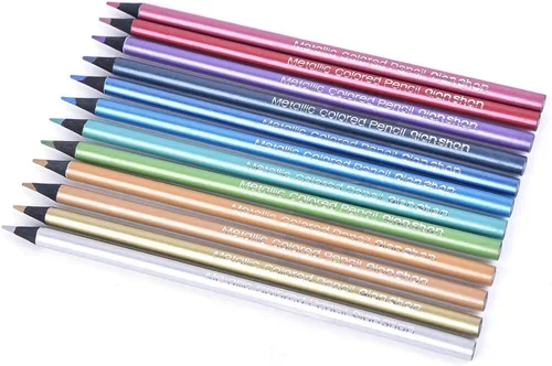 Miniatura 5 de Art Supplies Juego de lápices de grafito y carbón para estudiantes y artistas 12 lápices metálicos