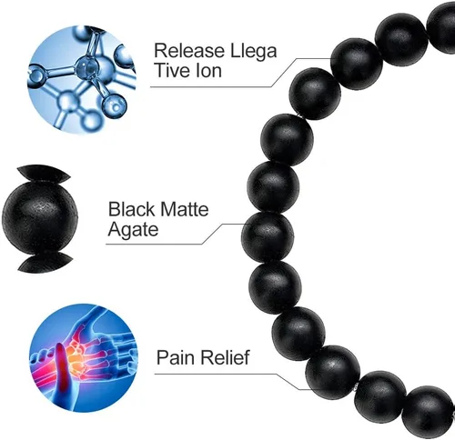 Miniatura 5 de M MOOHAM Pulseras para hombres, regalos de Navidad, 0.315 in, ojo de tigre natural, ágata mate, juego de pulseras de roca de lava para hombres