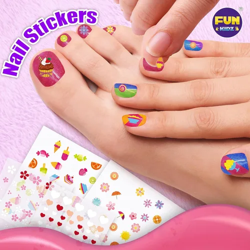 Miniatura 6 de FunKidz - Kit de arte de uñas para niñas, tamaño 17.91 pulgadas de ancho x 12.4 pulgadas de largo con esmalte de uñas pelable, secador de uñas