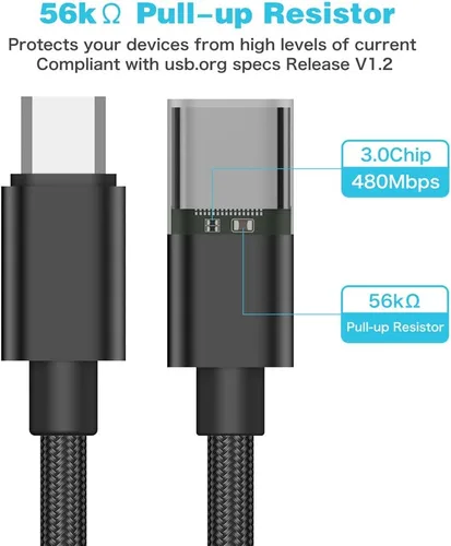 Miniatura 4 de Adaptador USB C a Micro USB, KUXIYAN (paquete de 2) Tipo C hembra a Micro USB Macho, conector de carga y sincronización compatible con Samsung