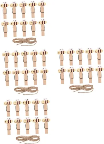 ABOOFAN 40 piezas de gancho resistente decoración de madera mini pinzas para la ropa de belén artesanía foto mini clip foto papel pinzas de madera